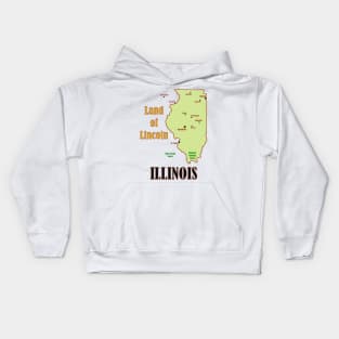 Illinois State Map Kids Hoodie